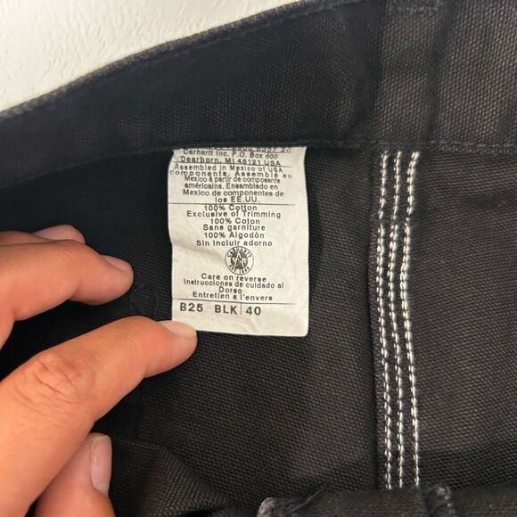 Carhartt Black Work Shorts | Size 38 (Altered from 40) | Rugged Canvas Carpenter - Picture 4 of 15